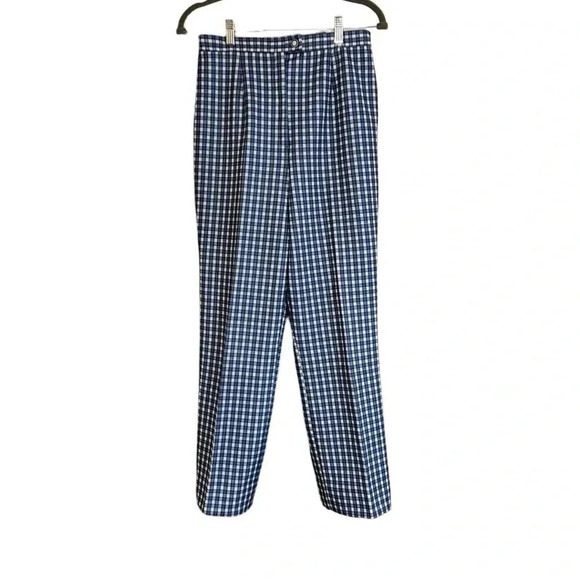 Alex Colman Vintage Blue White Plaid Pants - Picture 1 of 8